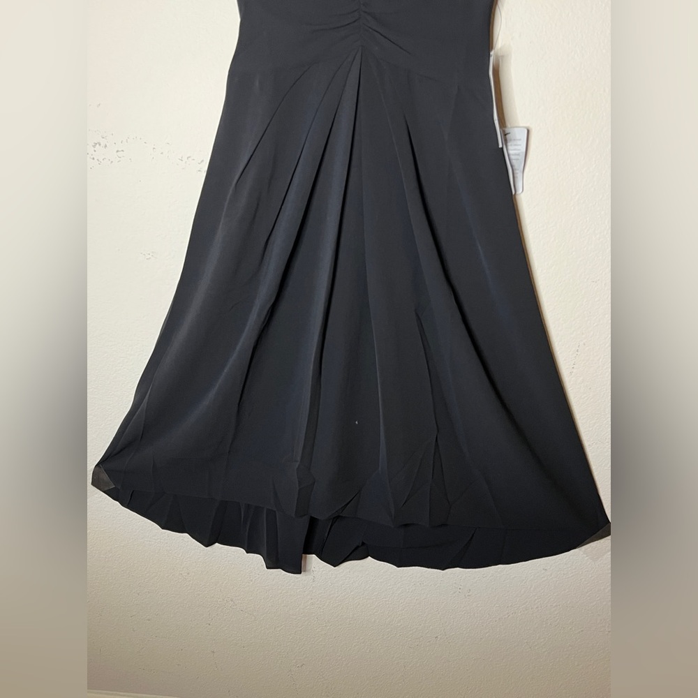 Maggy London Sleeveless Ruffled-Shoulders Midi Black Dress Size 2 - Picture 13 of 13